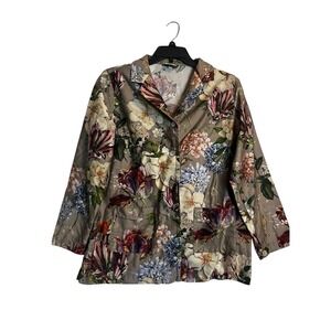 DecoFlux Home Pajama Top Magic Garden Grey Cliff Size XL